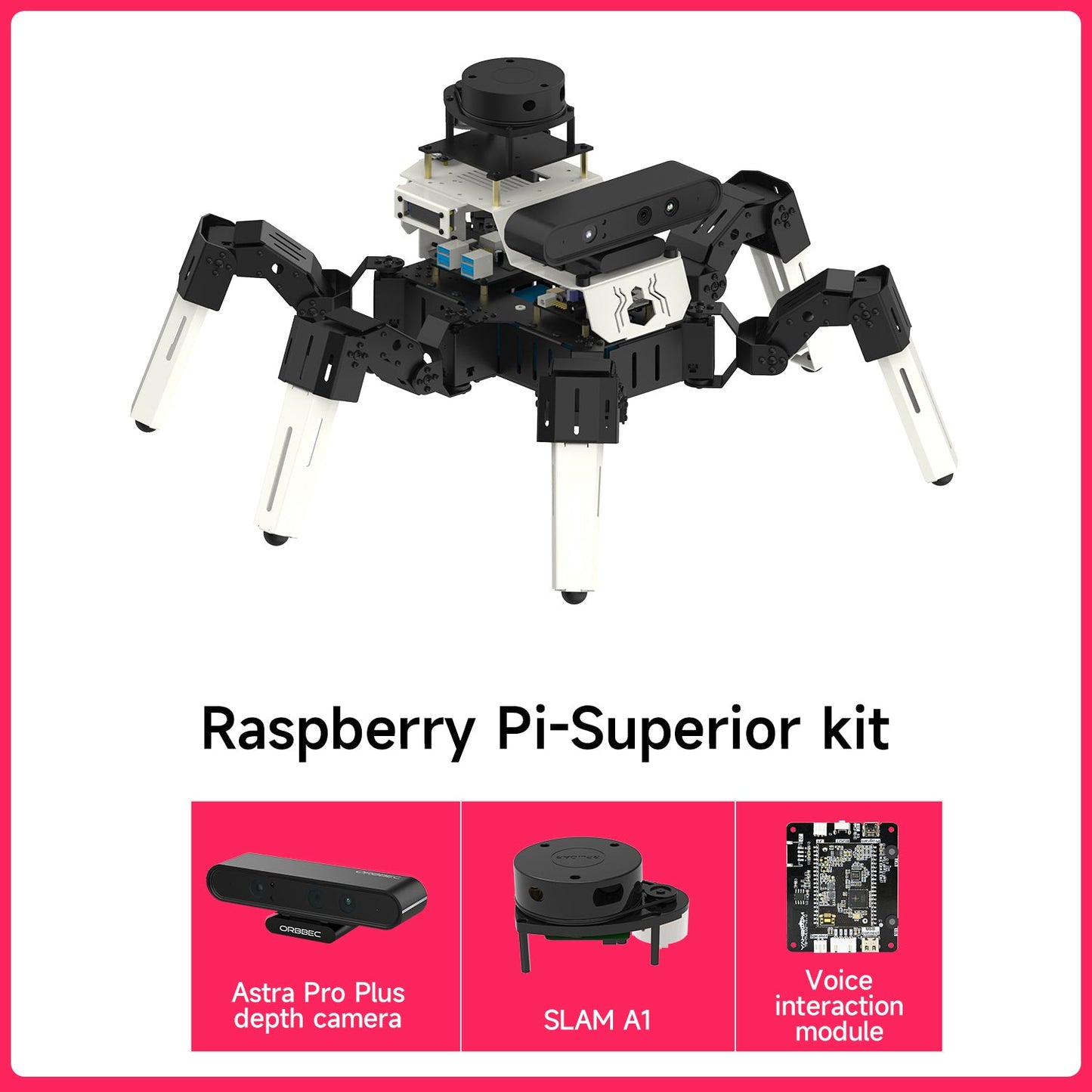 Yahboom 18DOF Muto RS Hexapod Robot ROS2 STEM Education Python Programming Robot for Raspberry Pi 4B and NVIDIA Jetson NANO