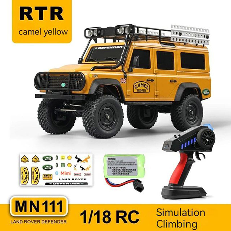 MNRC MN111 4WD RC Car RTR 1/18 LED Light Climbing Rock Crawler Off-Road Truck Portal Axle Alloy Shell Classic Vehicles