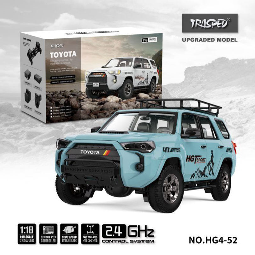 HG HG4-52 TRASPED TOYOTA 4RUNNER Rock Crawler RC Car 1/18 4WD Off-Road Climbing Truck LED Light Simulated Sound Full Proportional RC Toys