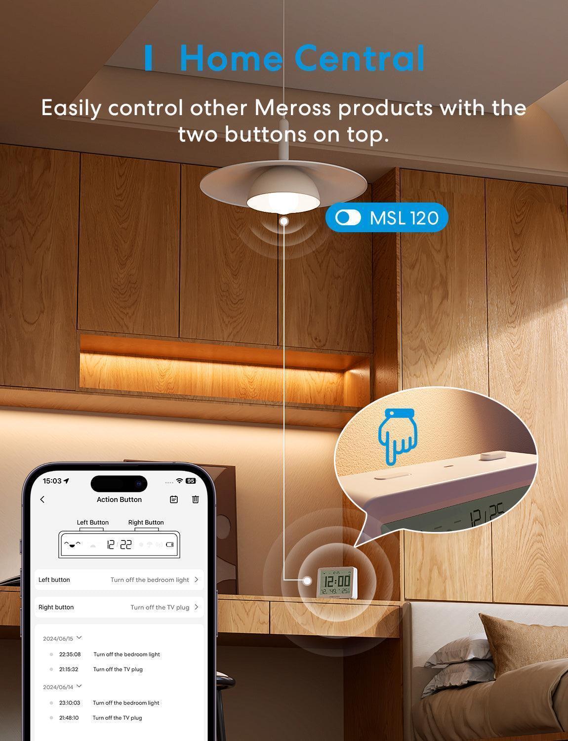 مستشعر درجة الحرارة والرطوبة الذكي من Meross Matter، MS130