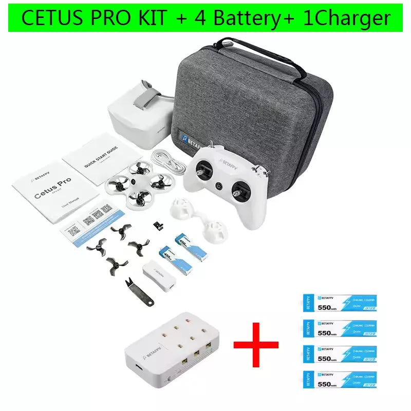 BETAFPV Cetus Pro FPV Kit VR02 Goggles Literadio2 SE Transmitter Brushless Motor FPV Drone Racing Kit Quadcopter