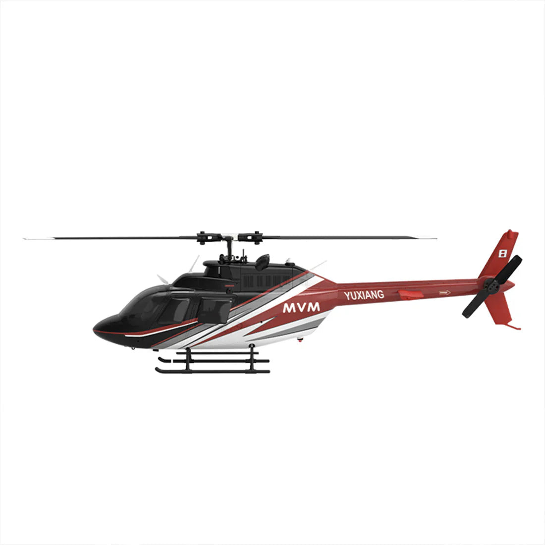 YXZNRC F08 Bell 206 RC Helicopter 2.4G 6CH 1/27 Scale Brushless Direct-Drive 6G Flybarless Model with Optical Flow Positioning