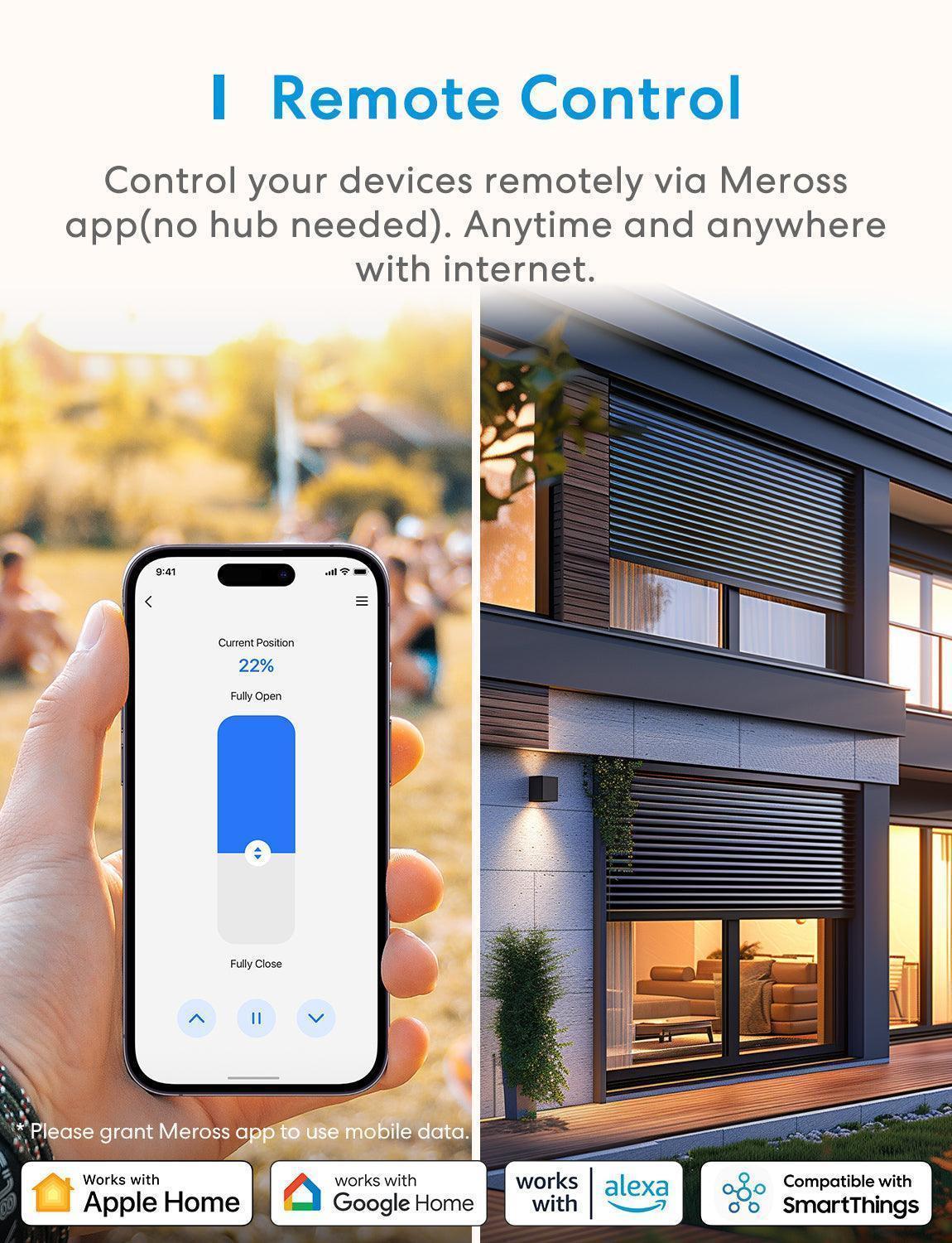 Meross Matter Smart Roller Shutter Belt Winder, MRS200MA(EU Version)