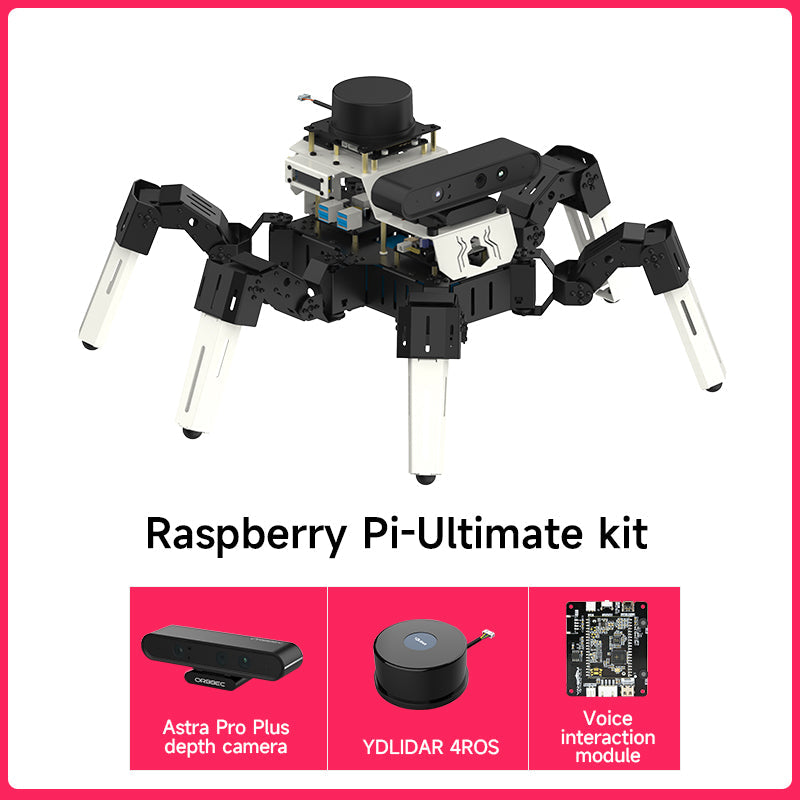 Yahboom 18DOF Muto RS Hexapod Robot ROS2 STEM Education Python Programming Robot for Raspberry Pi 4B and NVIDIA Jetson NANO