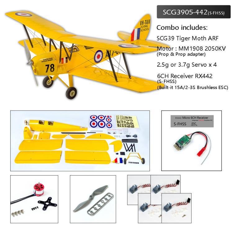 DWHobby Tiger Moth Balsa wood Plane Electric Power Fixed Wing Balsa Plane Kits 800mm Wingspan