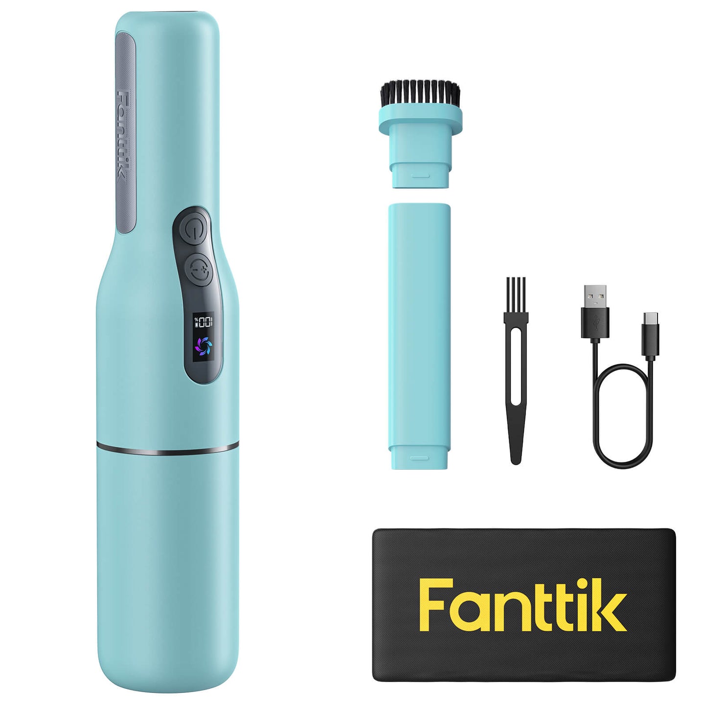 Fanttik Slim V7 Pocket Cordless Car Vacuum RobustClean® Light Blue