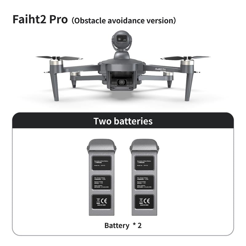 4K Drone Cfly Faith2 PRO 3-Axis Gimbal HD Camera 360° Rotating Radar Obstacle Avoidance 6KM FPV GPS 5G Wifi Quadcopter
