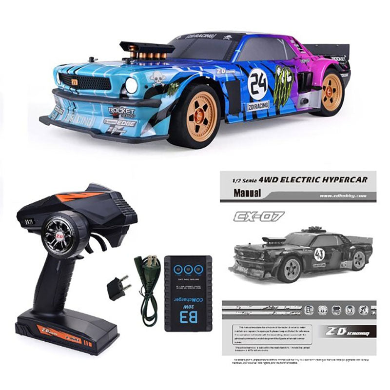 ZD Racing EX07 1/7 4WD RC Coche de alta velocidad 130 km/h Profesional de derrape plano Coche deportivo Eléctrico RC Modelo Juguetes Regalo