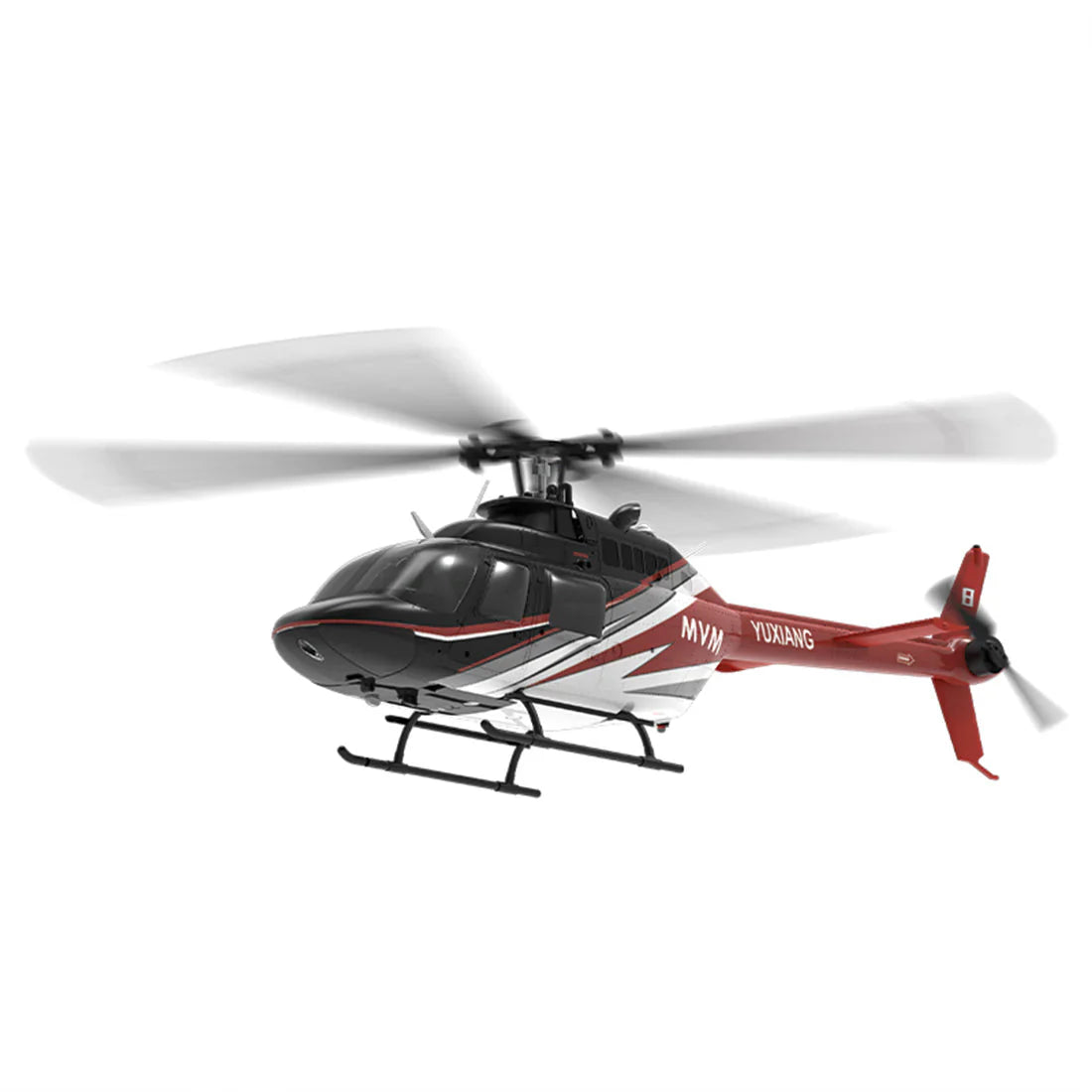 YXZNRC F08 Bell 206 RC Helicopter 2.4G 6CH 1/27 Scale Brushless Direct-Drive 6G Flybarless Model with Optical Flow Positioning