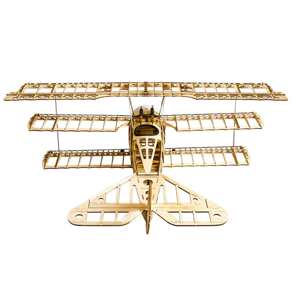 DWHobby Balsa wood Plane S17 Fokker Dr.I Electric Fixed Wing Fighter Plane Balsa Kits 770mm Wingspan