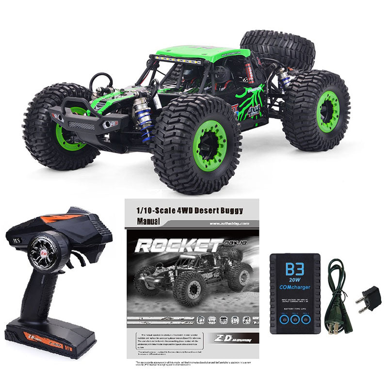 ZD Racing DBX 10 1/10 4WD 2.4G Camión de desierto sin escobillas de alta velocidad 80 km/h Coche todoterreno RC de juguete