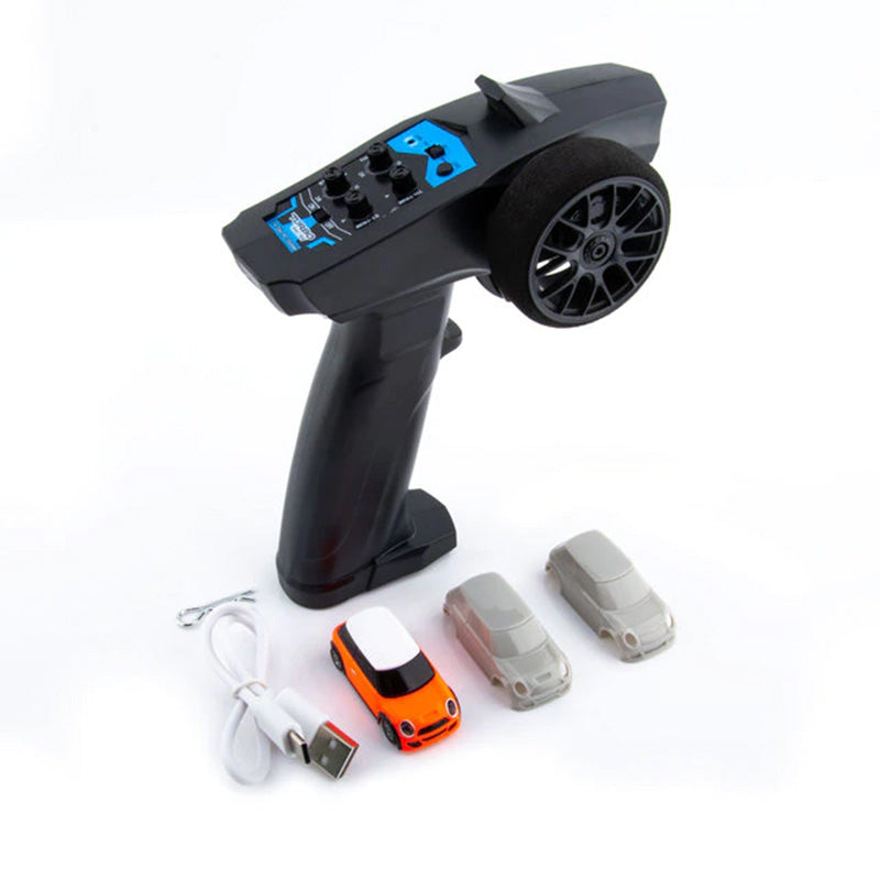 Mini RC Car Turbo Racing 1:76 Full Proportional RC Micro Race RTR Kit 2.4G 3CH With LED Lights Family Games Toy Gift