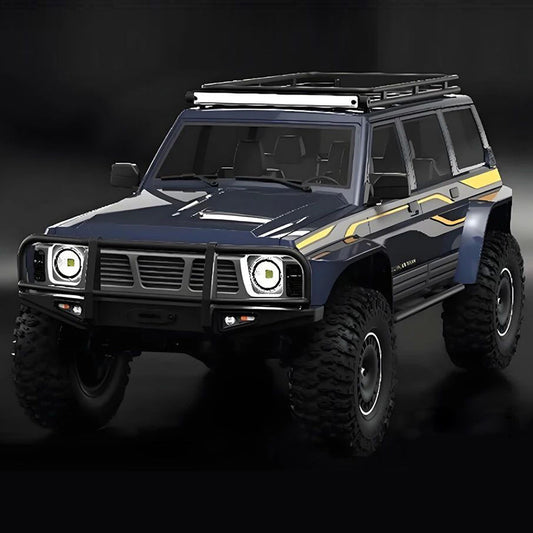 YIKONG YK4107 1/10 4WD RC Car Rock Crawler con bloqueo de diferencial de dos velocidades, chasis LCG, tanque, luces LED de giro, camión de escalada todoterreno