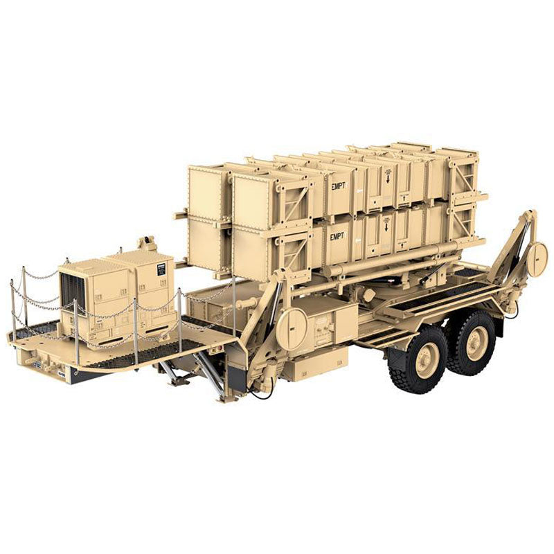 HG P804 P805 1/12 - Radar de chasis de aleación para coche, simulación de lanzamiento de misiles, accesorios para vehículos todoterreno militares de 2,4 G para camiones militares del ejército de EE. UU.