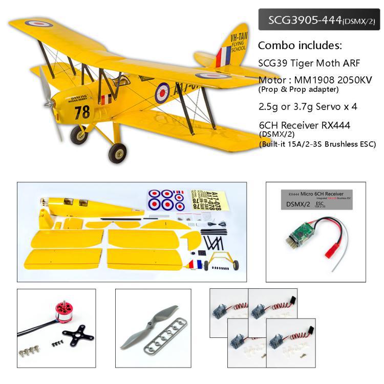 DWHobby Tiger Moth Balsa wood Plane Electric Power Fixed Wing Balsa Plane Kits 800mm Wingspan