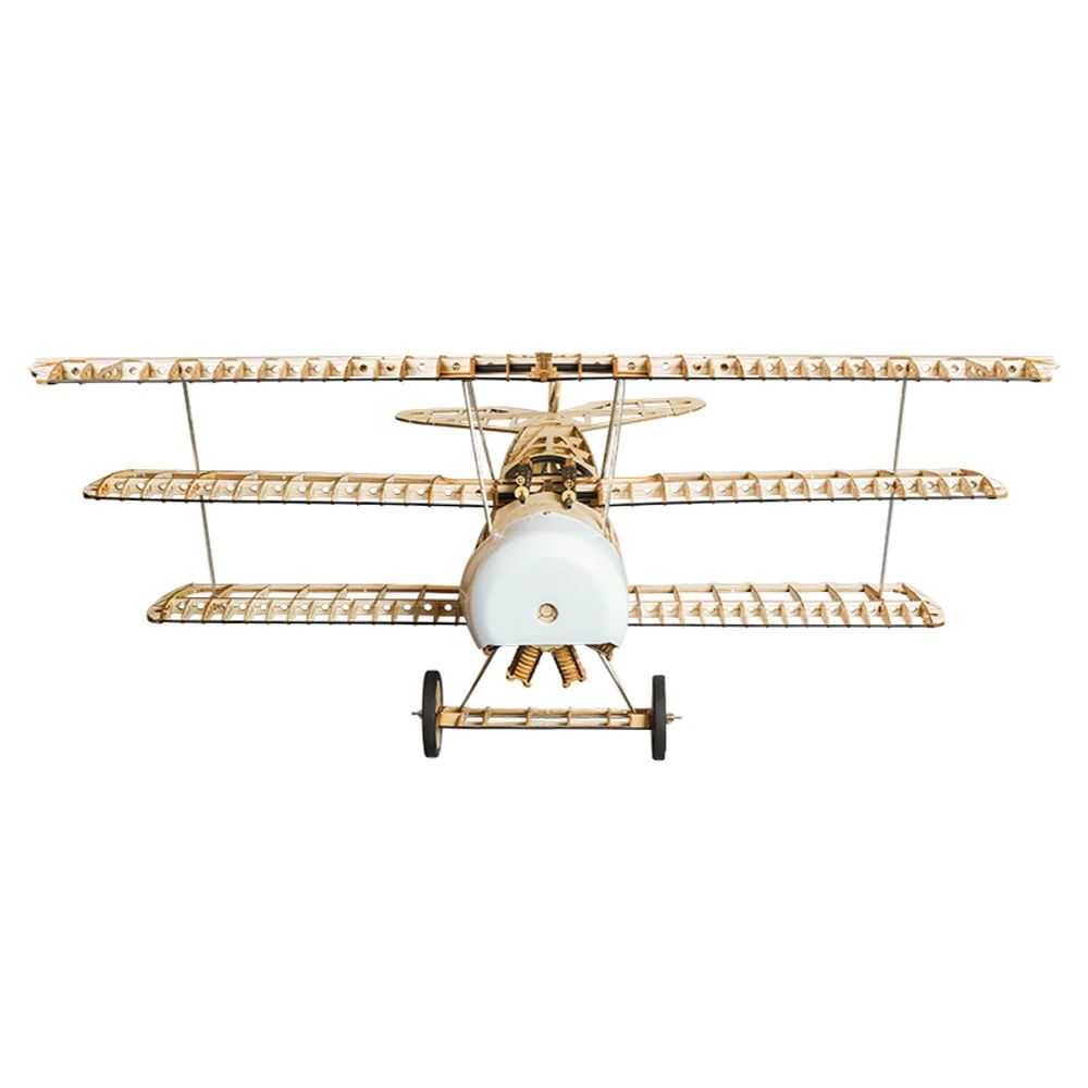 DWHobby Balsa wood Plane S17 Fokker Dr.I Electric Fixed Wing Fighter Plane Balsa Kits 770mm Wingspan