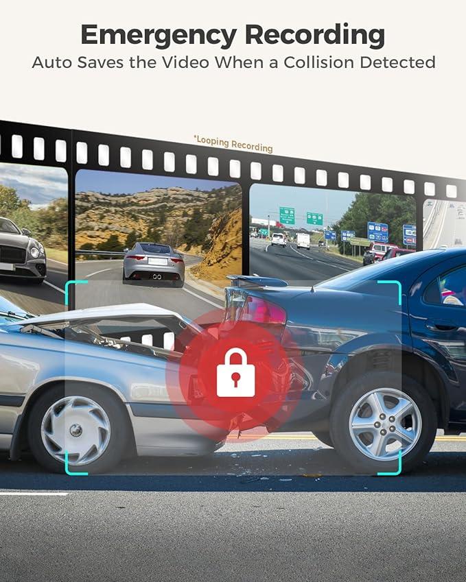 Arpha D22 2CH Dash Cam 2K with Smart Voice Control 3'' Touch Screen