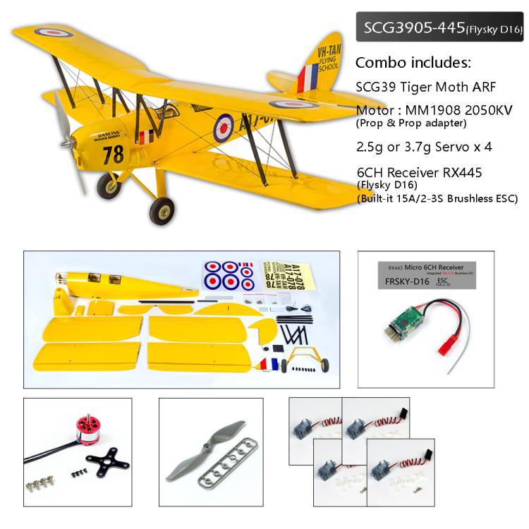 DWHobby Tiger Moth Balsa wood Plane Electric Power Fixed Wing Balsa Plane Kits 800mm Wingspan