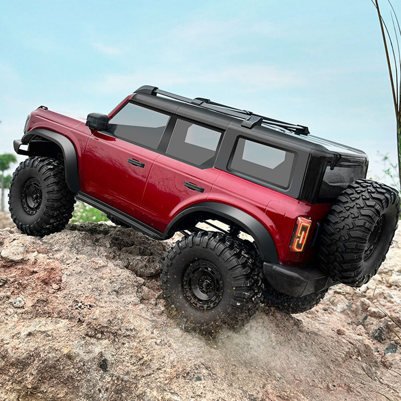 HB R1001 BRONCO 1:10 - Coche teledirigido todoterreno 4x4 con luz LED, escala 1:10
