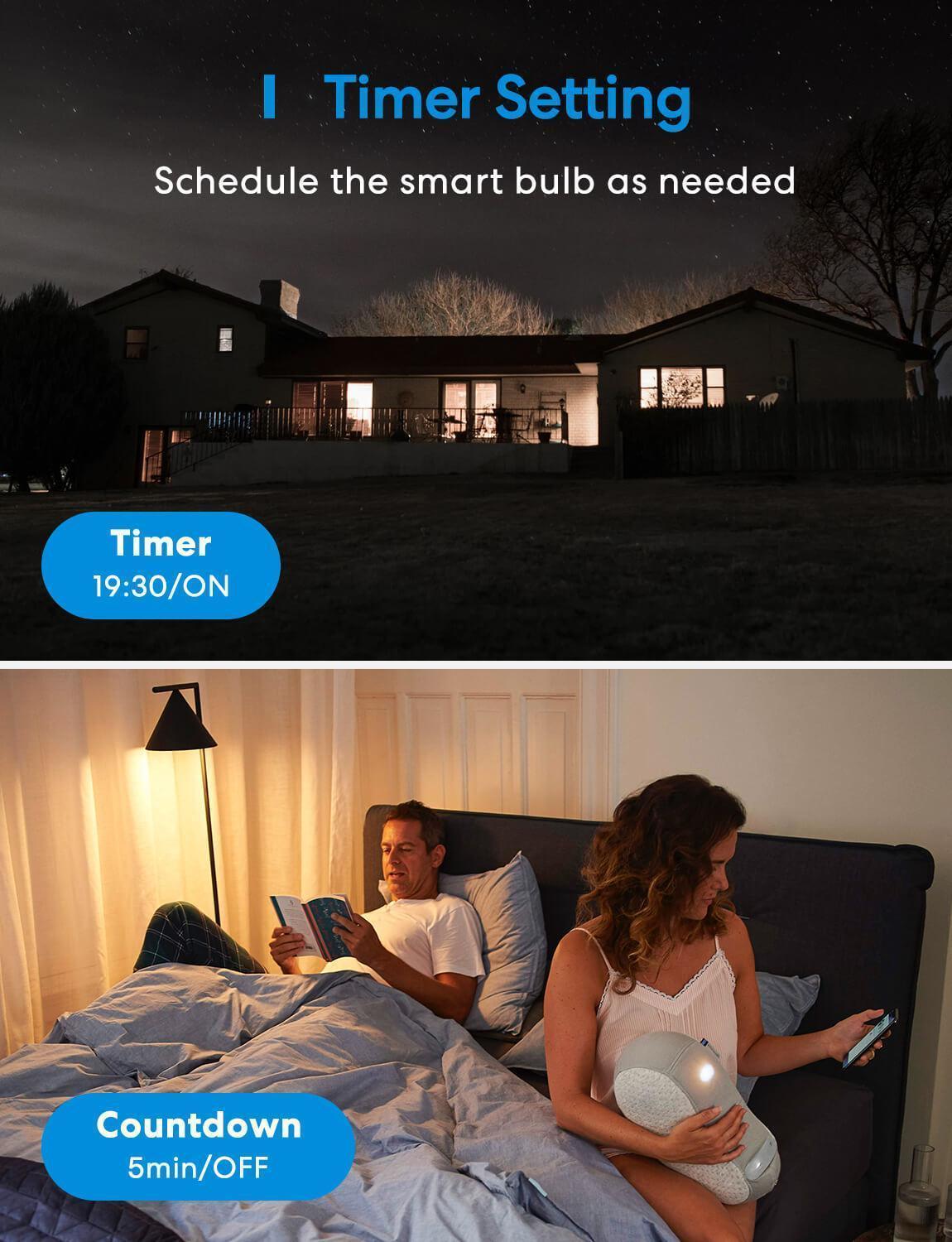 مصباح LED ذكي من Meross، MSL120BRHK، عبوة من قطعتين (إصدار الولايات المتحدة/كندا)