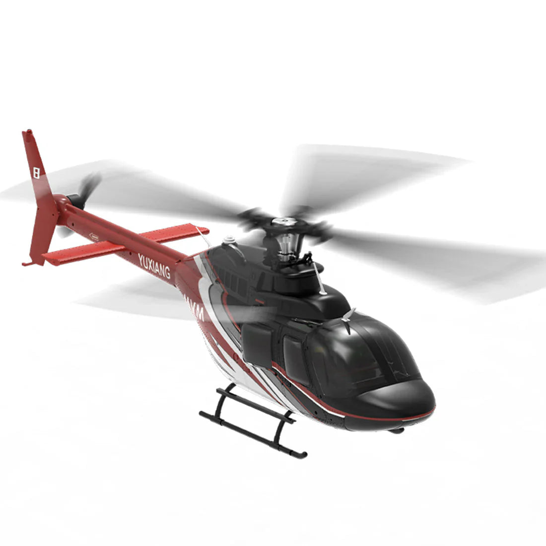 YXZNRC F08 Bell 206 RC Helicopter 2.4G 6CH 1/27 Scale Brushless Direct-Drive 6G Flybarless Model with Optical Flow Positioning