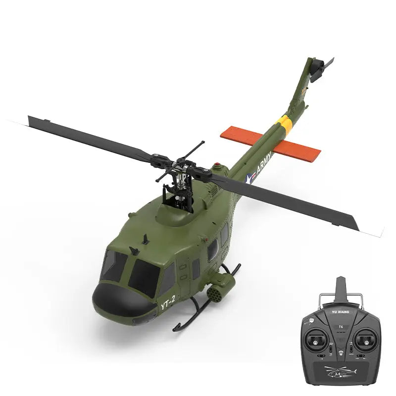 YXZNRC F07 UH1D Huey Helicopter 6-Axis Gyroscope and Optical Flow Localization 1:34 RC Helicopter