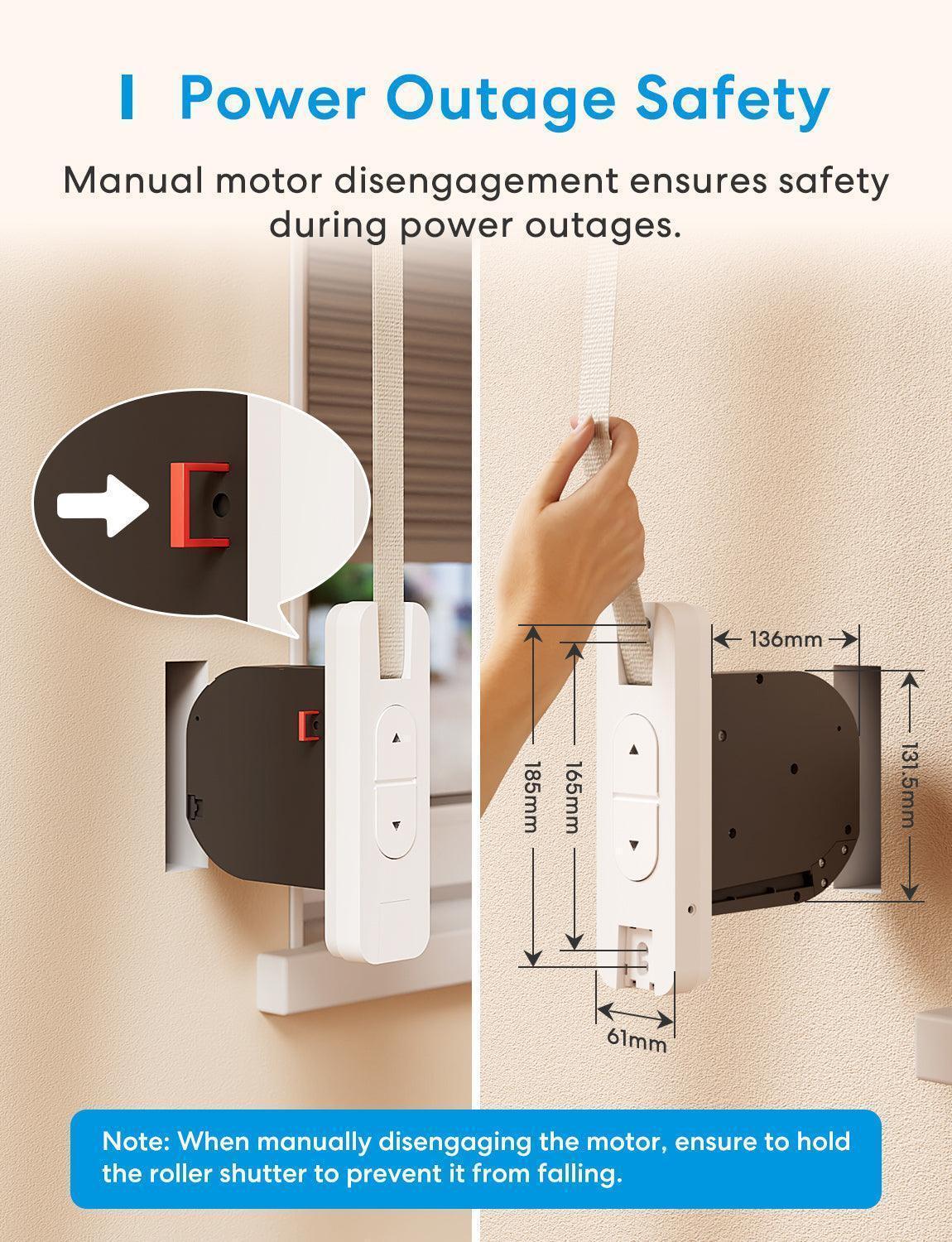 Meross Matter Smart Roller Shutter Belt Winder, MRS200MA(EU Version)