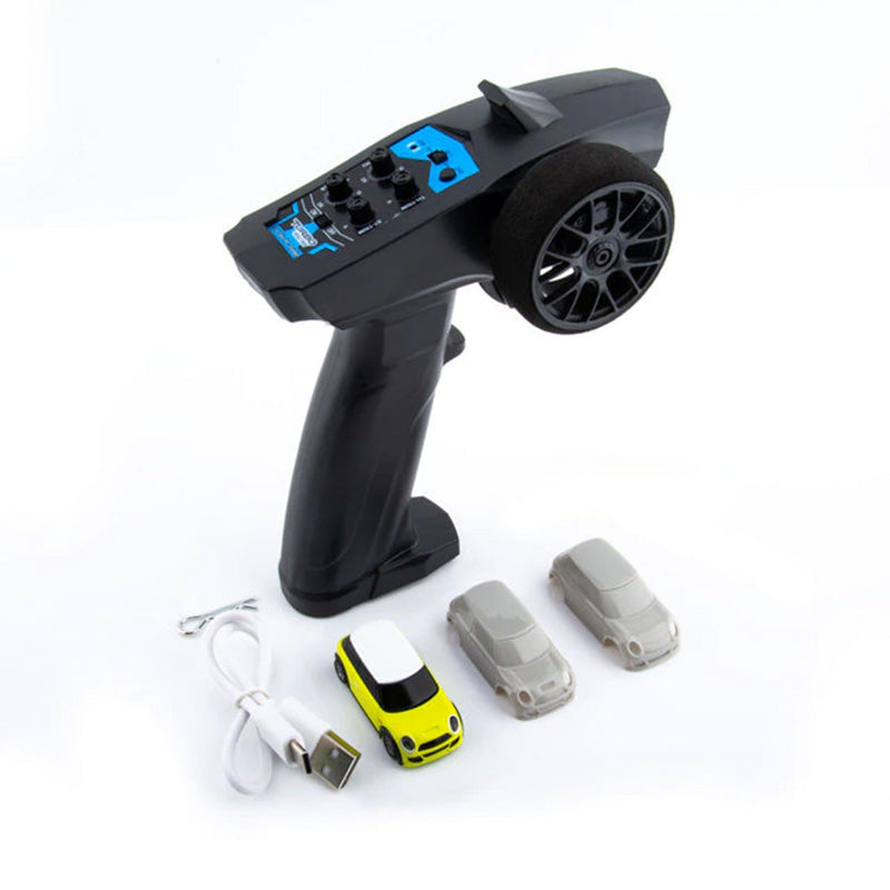 Mini RC Car Turbo Racing 1:76 Full Proportional RC Micro Race RTR Kit 2.4G 3CH With LED Lights Family Games Toy Gift