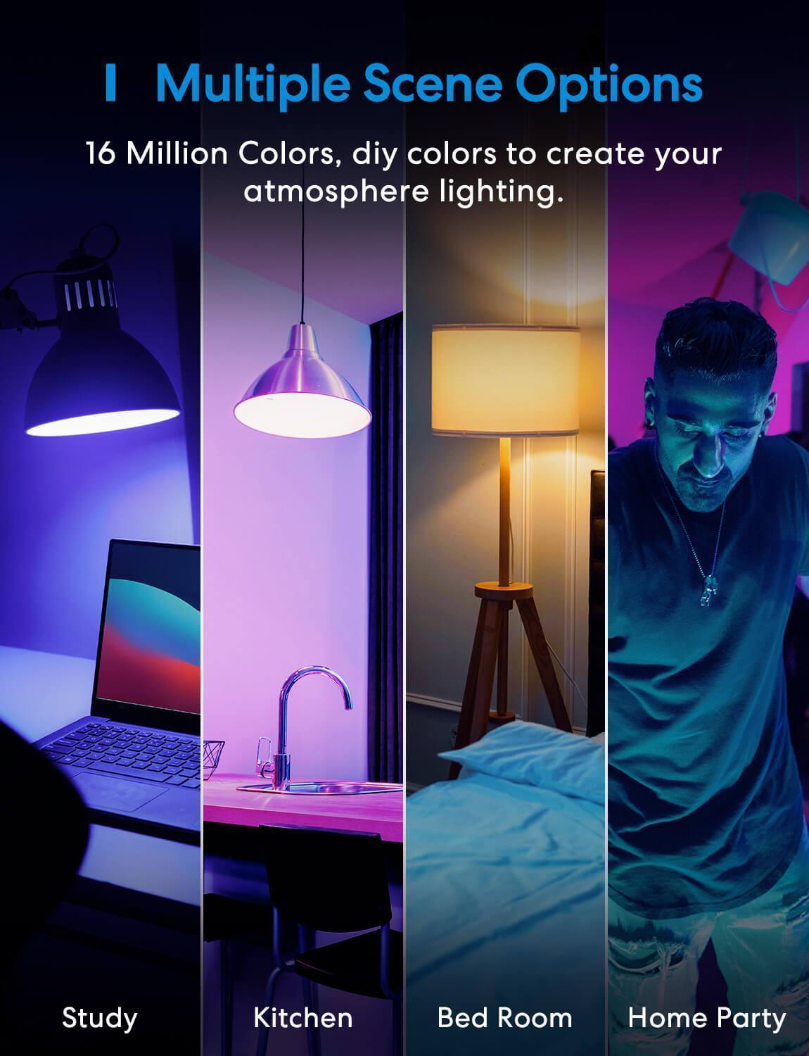 مصباح LED ذكي من Meross، MSL120BRHK، عبوة من قطعتين (إصدار الولايات المتحدة/كندا)