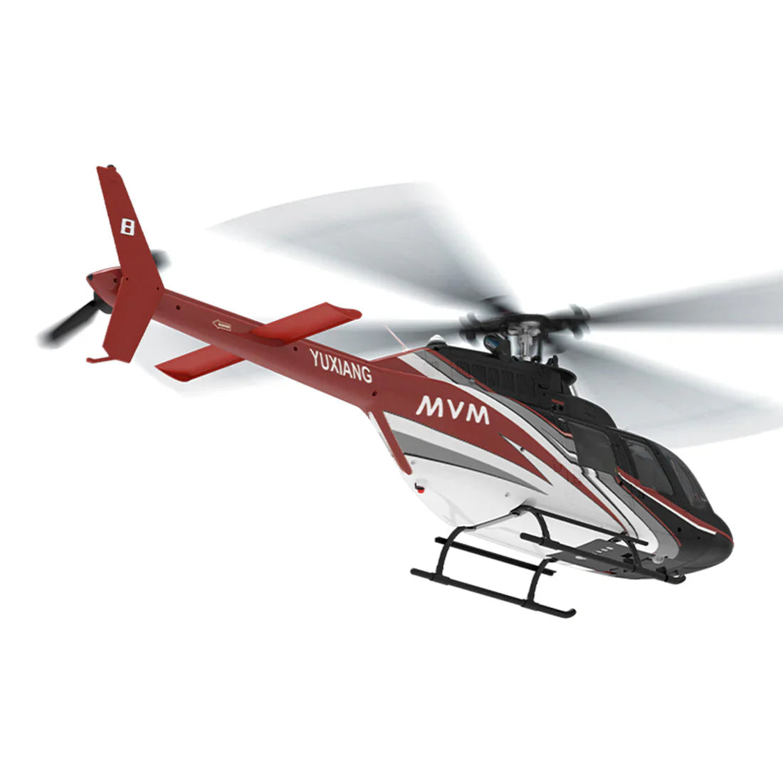 YXZNRC F08 Bell 206 RC Helicopter 2.4G 6CH 1/27 Scale Brushless Direct-Drive 6G Flybarless Model with Optical Flow Positioning
