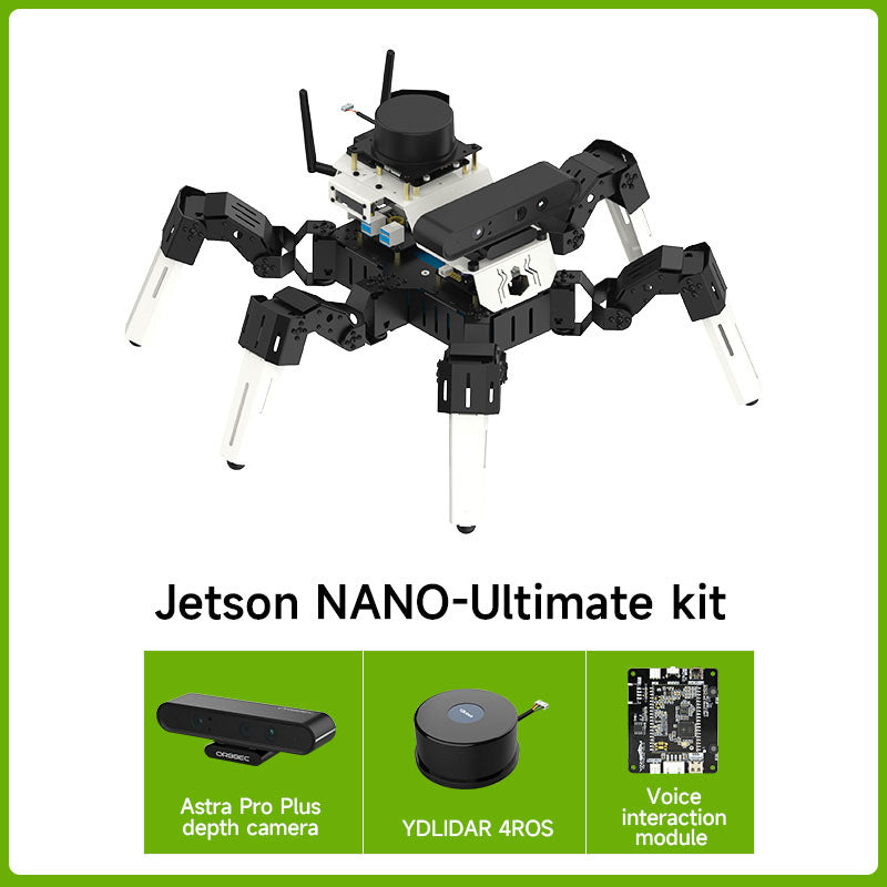 Yahboom 18DOF Muto RS Hexapod Robot ROS2 STEM Education Python Programming Robot for Raspberry Pi 4B and NVIDIA Jetson NANO