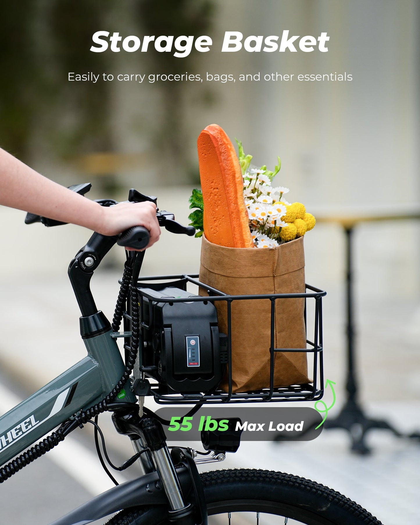 isinwheel M40 Folding Electric Bike with Basket