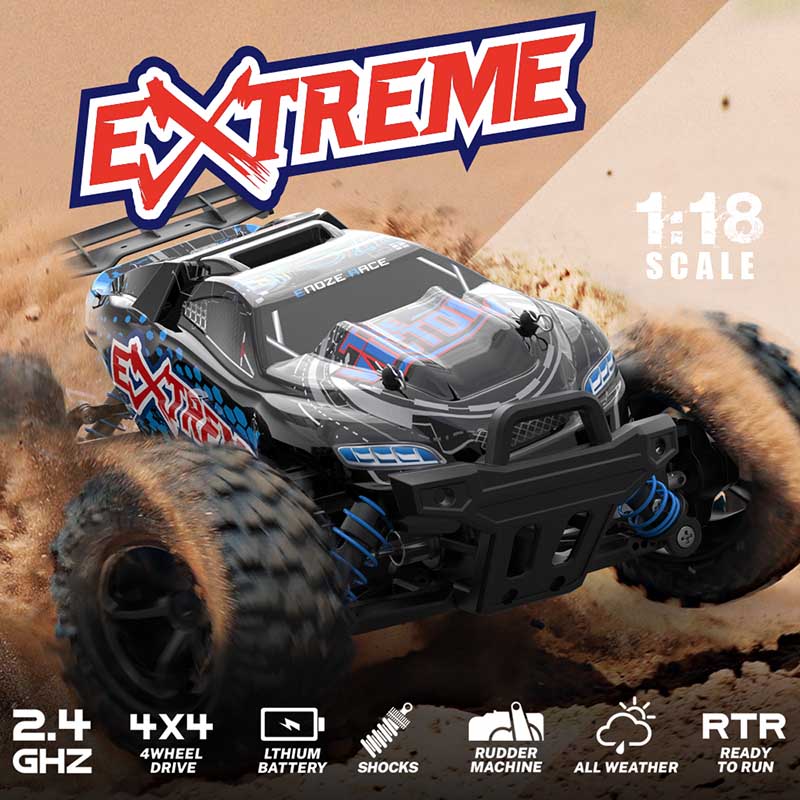 Coche RC todoterreno de alta velocidad a escala 1:18, escalada, 4x4, impermeable, derrape