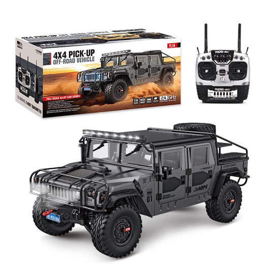 Camión militar estadounidense Hummer H1 HG P415A 4x4, escala 1/10, coche RC de simulación de metal, con sonido mejorado y efectos de luz, juguetes de regalo.