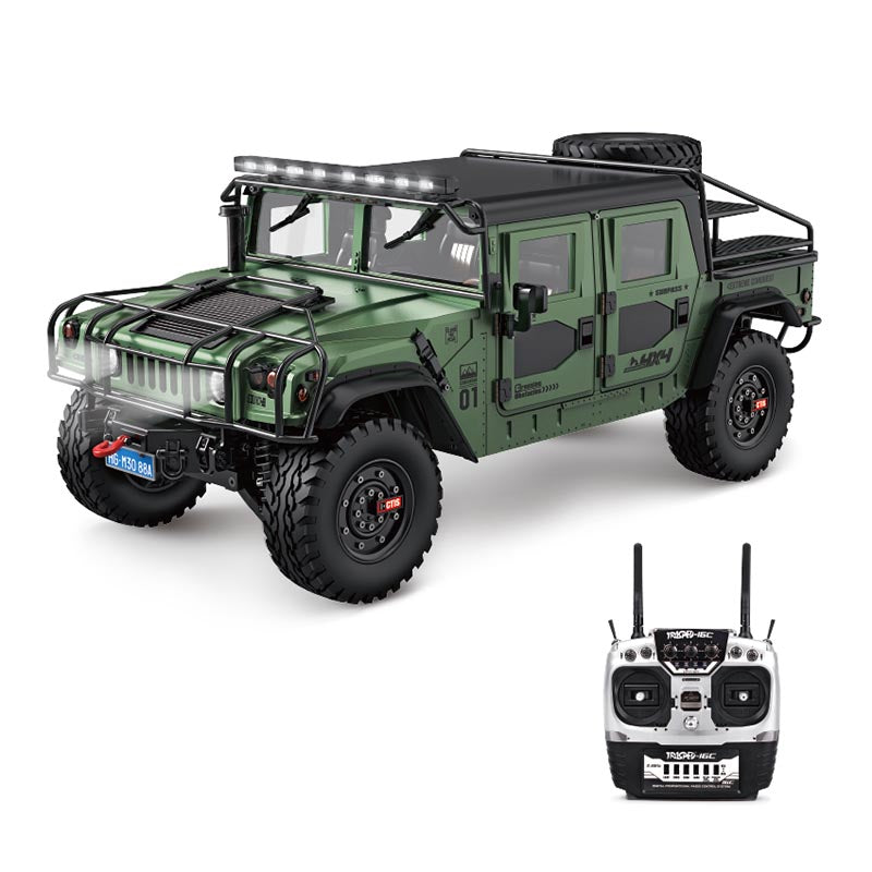 HG P415A 4WD Hummer H1 U.S Military Truck 1/10 RC Car Metal Simulation Pickup Upgraded Sound/Light effect Toys Gifts