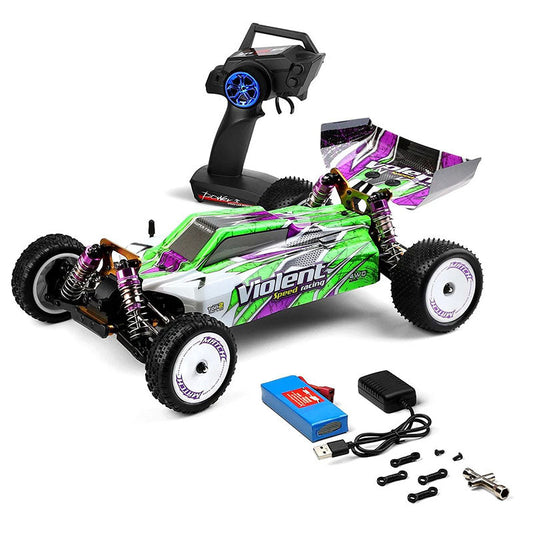 Wltoys 104002 - Coche teledirigido sin escobillas, chasis metálico, tracción a las 4 ruedas, alta velocidad, 60 km/h, escala 1/10, 2,4 G, todoterreno