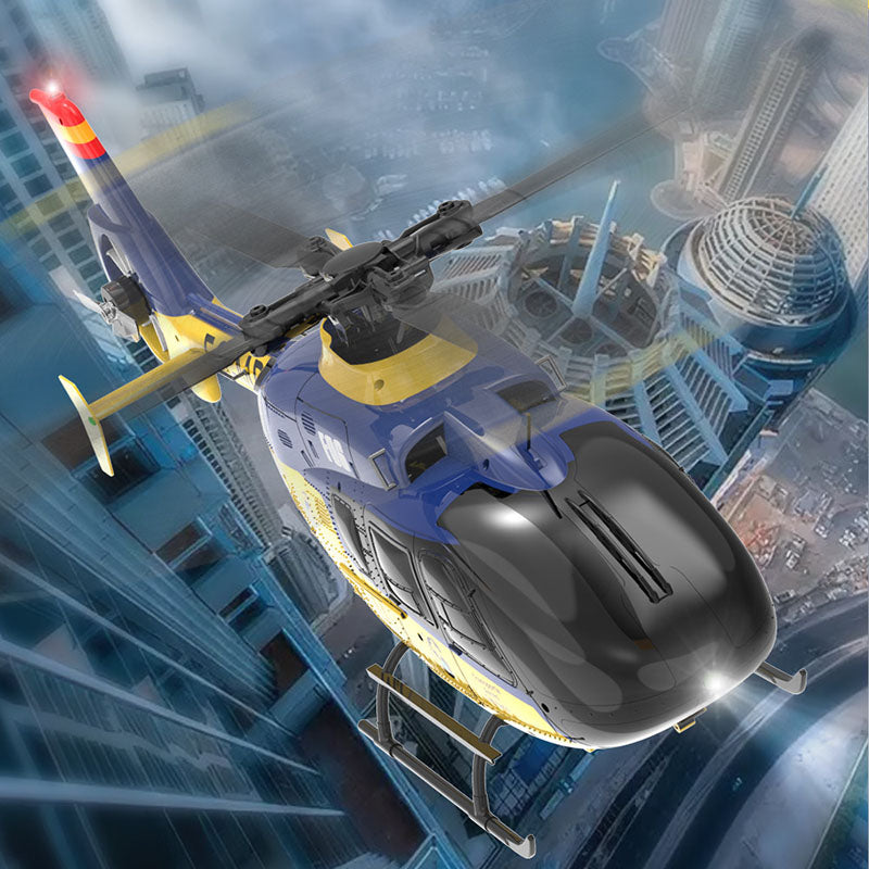 YXZNRC F06 EC135 2.4G 6CH RC Helicopter RTF Direct Drive Dual Brushless One Key 3D Roll Flybarless 1:36 Scale Helicopter toy