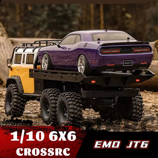 CROSSRC EMO JT6 6WD 6X6 1/10 RC Coche Escalada Crawler Camión Plataforma Remolque Vehículo de Rescate Todoterreno RTR