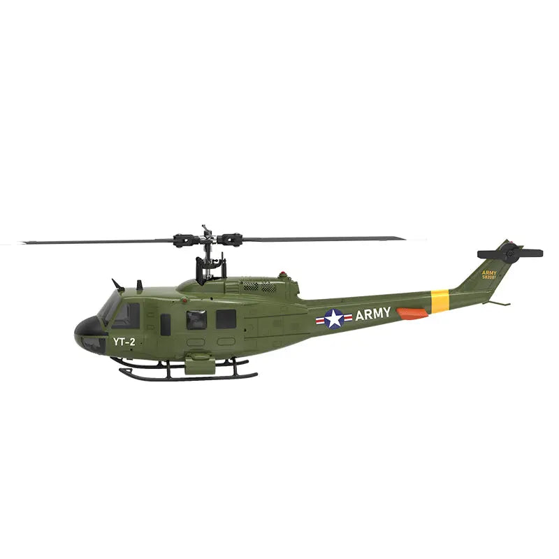 YXZNRC F07 UH1D Huey Helicopter 6-Axis Gyroscope and Optical Flow Localization 1:34 RC Helicopter