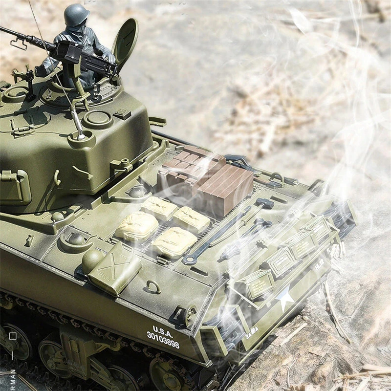 Heng Long 3898 US Sherman M4A3 RC Tank 2.4G 1/16 Upgraded Metal RC Tank toys