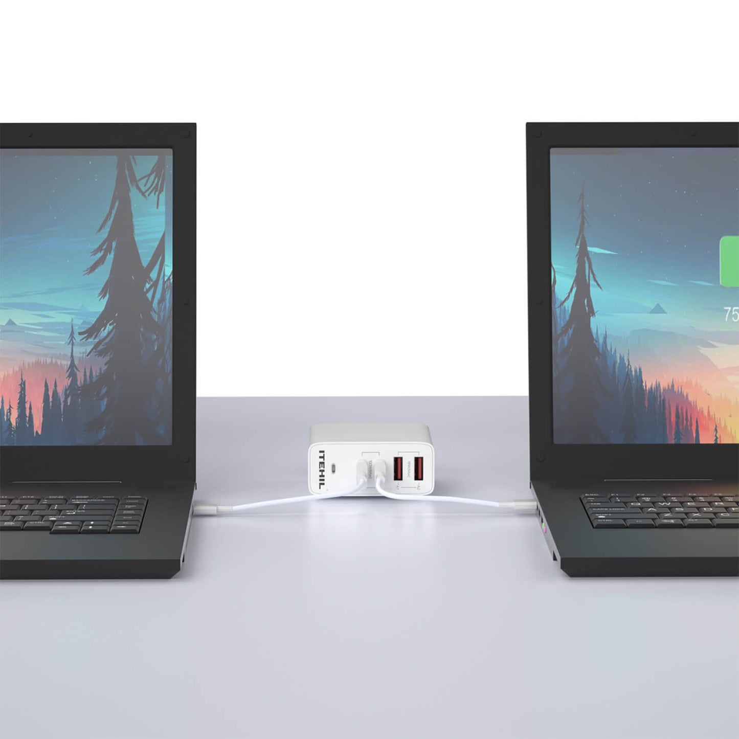 شاحن حائط ITEHIL 100 واط سريع الشحن بمنفذ USB-C PD (إضافي: قابس الاتحاد الأوروبي وقابس المملكة المتحدة)
