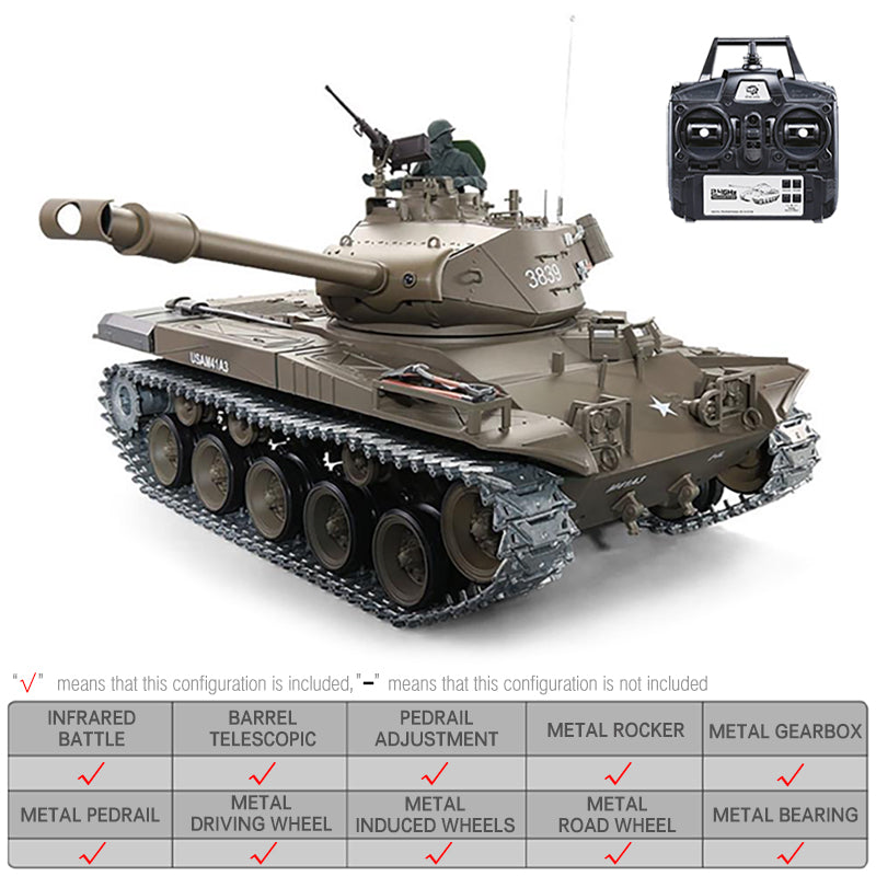 Heng Long 3839 M41A3 RC Tank 1/16 2.4G RC Full Metal Version Tank