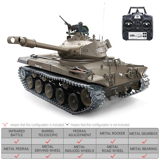 Tanque RC Heng Long 3839 M41A3 1/16 2.4G RC, versión metálica