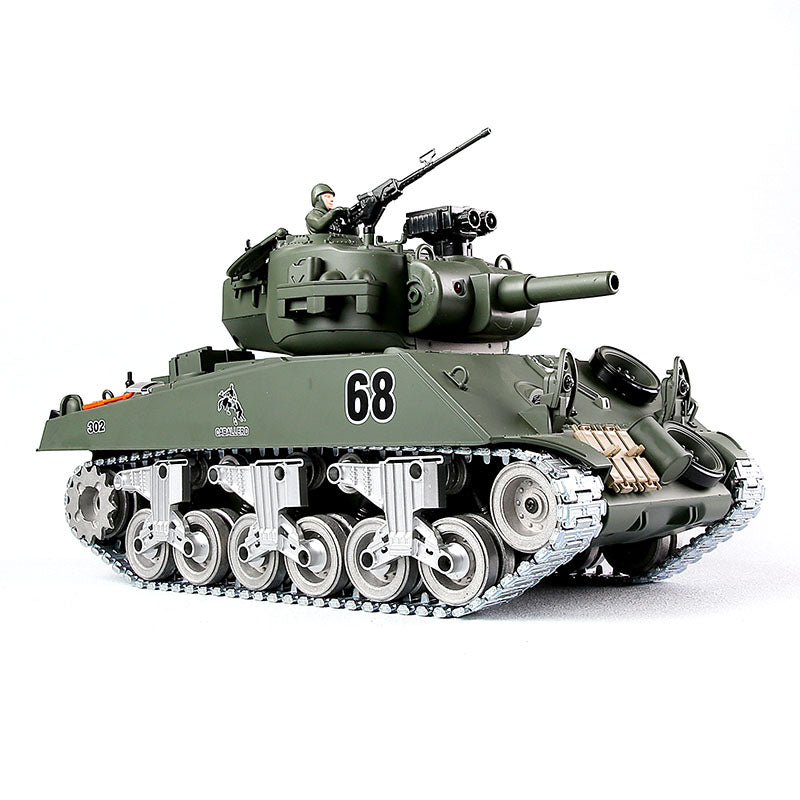 RC Tank American M4A3 ZY 828 PRO 1:18 RC Car Metal Track Metal Road Wheels Electric Charging Battle RC Car Toy