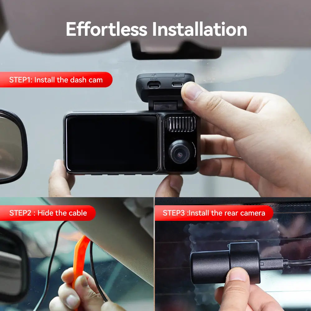 Redtiger F17Elite 3-Channel 4K+2.5K+1080P 24/7 Ultra-Color Wifi6 Dash Cam