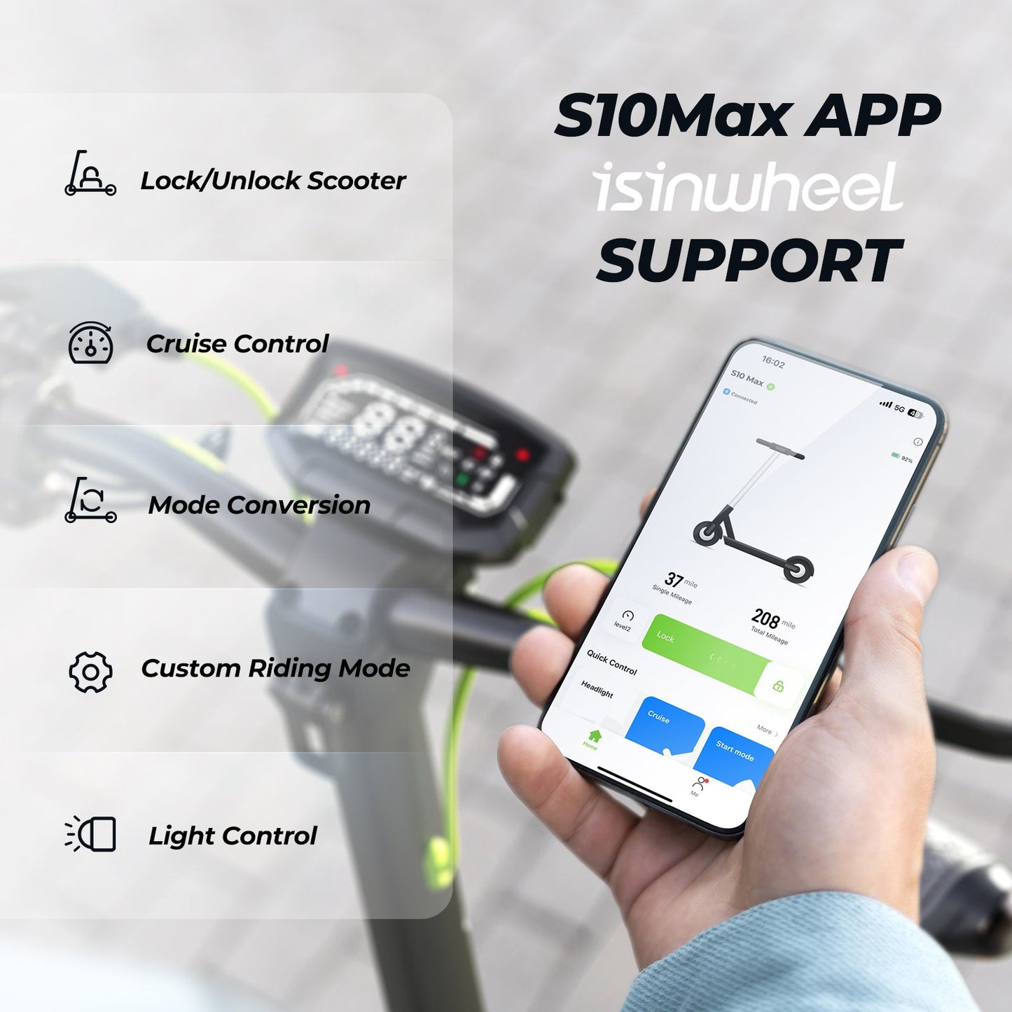 isinwheel S10Max High-End Commuting Electric Scooter 1000W