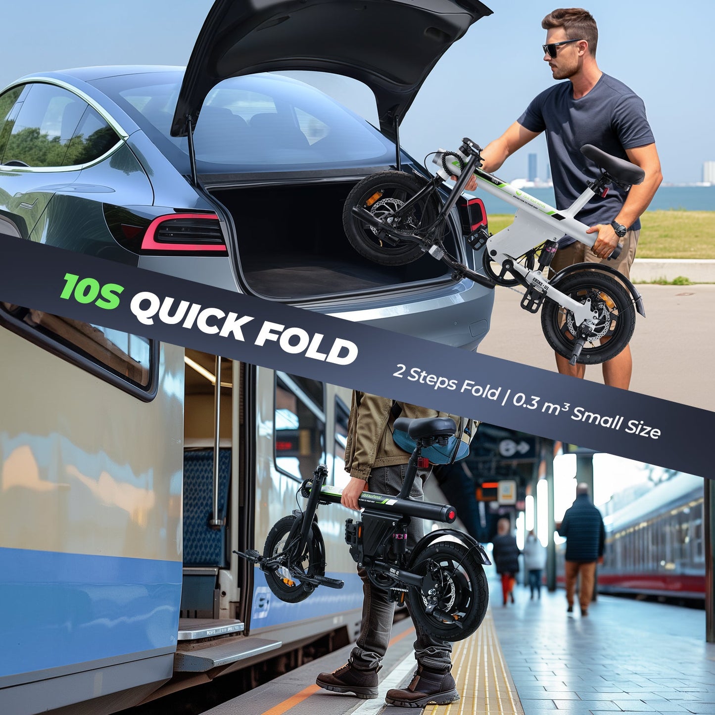 isinwheel U1 Folding Electric Bike for Adults and Teens