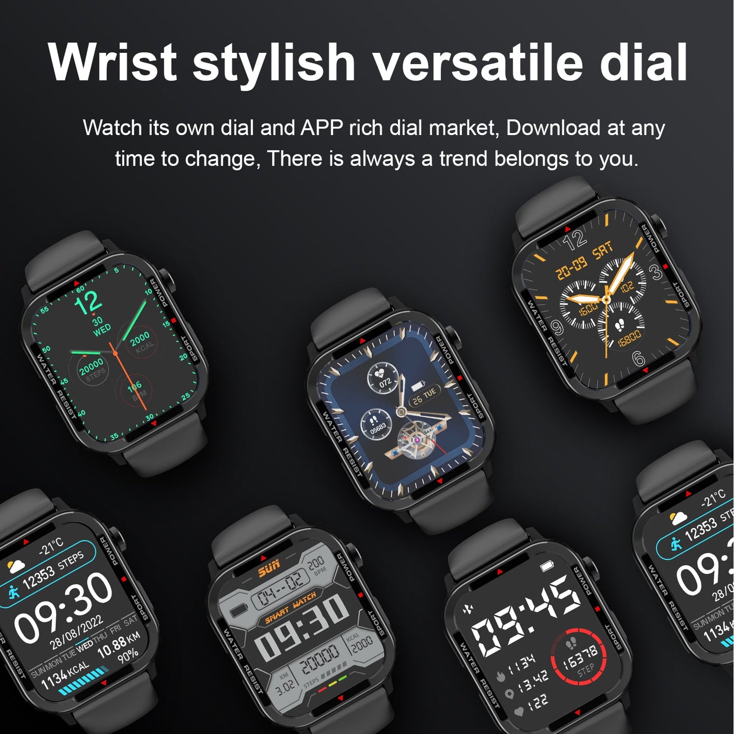 G96 Fitness Tracker for Android iOS Waterproof Activity Tracker Big Touch Screen Exercise Sport Smart Watch for Women Men