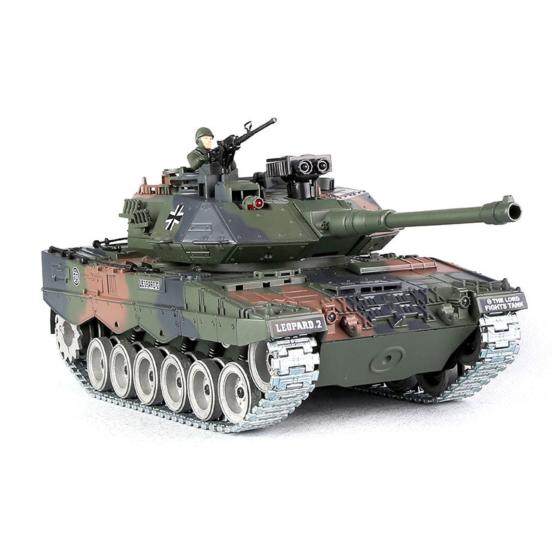 RC Tank German Leopard 2 ZY 822 PRO 1:18 RC Car Metal Track Metal Road Wheels Electric Battle RC Tank Toy