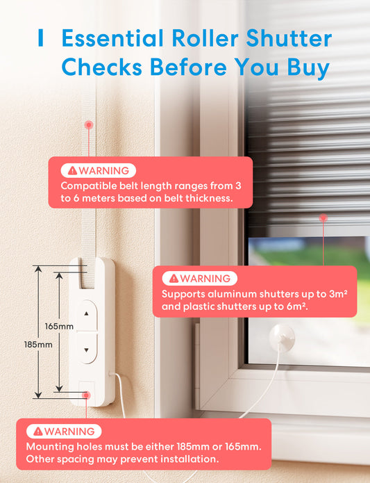 Meross Matter Smart Roller Shutter Belt Winder, MRS200MA(EU Version)